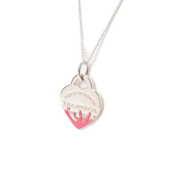 Tiffany & Co. Jewelry - TIFFANY Authentic Pink Heart Necklace